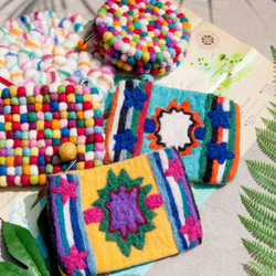 母親節 情人節禮物 新年禮物 民族風 森林系 生日禮物羊毛氈收納包 民族風包 悠遊卡套 手機包 零錢包 耳機袋-波西米亞 第10張的照片