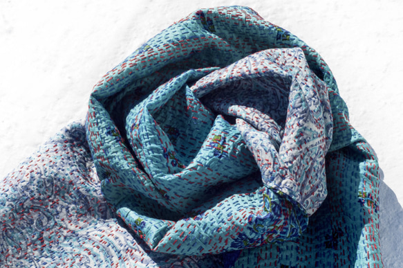母の日ギフトバレンタインデーのギフト新年のギフトエスニックスタイル森林部門の誕生日ギフト手縫いサリー布スカーフ/シルク刺繍スカー 1枚目の画像