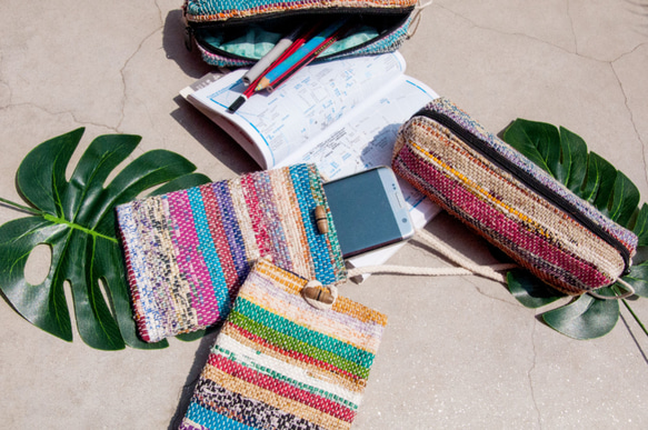 手感編織紗麗線手機袋/手機套/肩背包/悠遊卡套/旅行包-摩洛哥風 第6張的照片