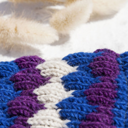 母親節 情人節禮物 新年禮物 民族風 森林系 聖誕禮物 手織純羊毛針織襪套/編織羊毛襪套/內刷毛襪套/保暖襪套-藍色紫色 第5張的照片