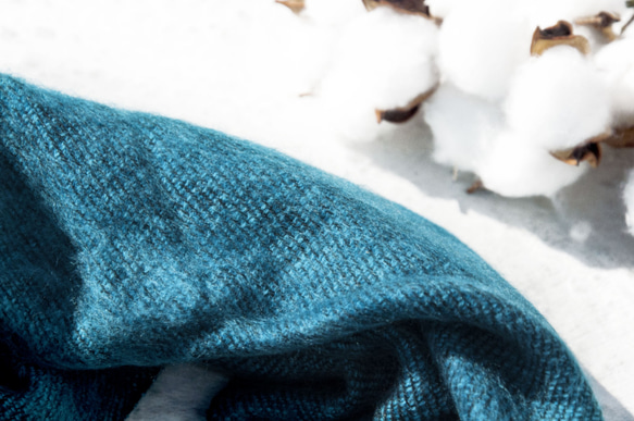 聖誕禮物 母親節 情人節禮物新年禮物 生日禮物 交換禮物閨蜜禮物純羊毛絲巾/手工針織圍巾/編織圍巾/純羊毛圍巾-藍色世界 第8張的照片
