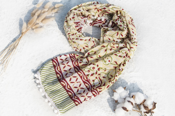 クリスマスギフト交換ギフト母の日バレンタインギフト新年のギフト誕生日ギフト手織りの純粋な絹のスカーフ/手作りの木版画印刷された植 1枚目の画像