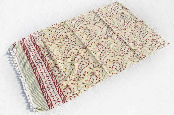 クリスマスギフト交換ギフト母の日バレンタインギフト新年のギフト誕生日ギフト手織りの純粋な絹のスカーフ/手作りの木版画印刷された植 4枚目の画像