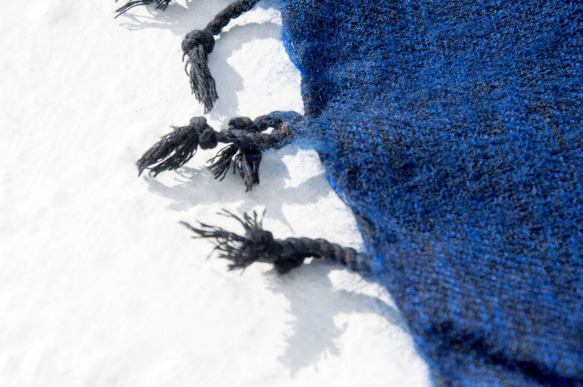 聖誕禮物 母親節禮物 情人節禮物  交換禮物 畢業禮物 生日禮物純羊毛絲巾/手工針織圍巾/編織圍巾/純羊毛圍巾-藍色海洋 第6張的照片