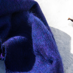 聖誕禮物 母親節禮物 情人節禮物 生日禮物 情人節禮物 生日禮物純羊毛絲巾/手工針織圍巾/編織圍巾/純羊毛圍巾-藍紫色彩 第5張的照片