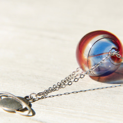 Glass Necklace / 宇宙星球 / 法式條紋口吹玻璃項鍊 短鏈 長鏈 - 一起去外太空旅行吧！ 第4張的照片