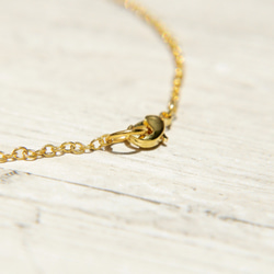 Glass brass Necklace 情人節禮物 / 簡約感 / 法式玻璃項鍊 - 鏤空黃銅 + 焦糖口吹玻璃 第5張的照片