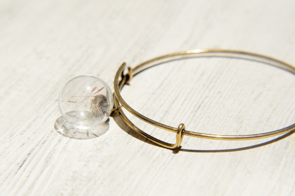 Glass bracelet  / 森林女孩 / 英式簡約玻璃球金色手環 / 手鐲 - 蒲公英森林 flower 第4張的照片