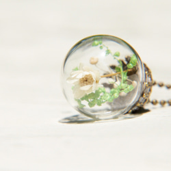 Flower Necklace / 森林系 / 法式玻璃乾燥花古銅項鍊 - 清新花朵 第2張的照片