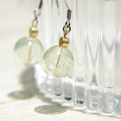 Glass earrings / 簡約感 / 法式旋轉圓舞曲玻璃球耳環 / 耳飾 - 綠色森林 ( 可改夾式 ) 第6張的照片