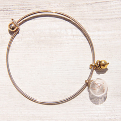 glass bracelet / 森林系 / 英式幾何設計感玻璃球金色手環 手鐲 手鍊 - 蒲公英 + 橡樹實 第8張的照片
