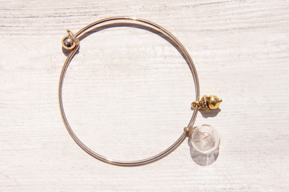 glass bracelet / 森林系 / 英式幾何設計感玻璃球金色手環 手鐲 手鍊 - 蒲公英 + 橡樹實 第8張的照片
