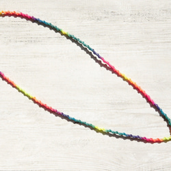 ガラスのネックレスバレンタインデーの贈り物/南国/ワックスラインシルク虹勾配英国のガラスのネックレス短鎖の耳小骨連鎖の長さ - 4枚目の画像