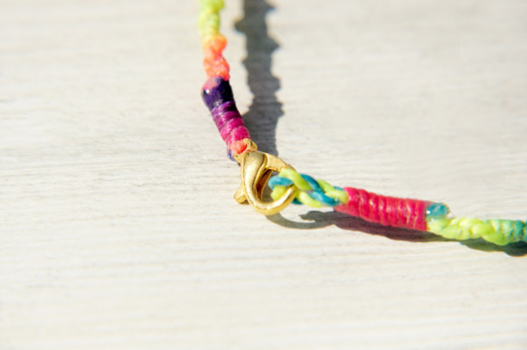 ガラスのネックレスバレンタインデーの贈り物/南国/ワックスラインシルク虹勾配英国のガラスのネックレス短鎖の耳小骨連鎖の長さ - 6枚目の画像