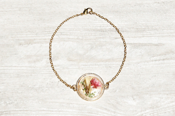 Flower bracelet / 森林系 / 法式玻璃乾燥花手環 手鍊 - 浪漫花朵 flower accessory 第4張的照片