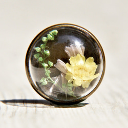 Flower brooch / 森林系 / 法式玻璃乾燥花胸針 別針 - 黃色花朵 Flower pin 第1張的照片