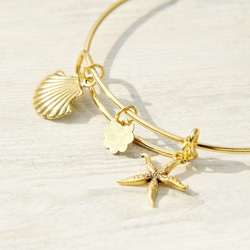 brass bracelet 情人節禮物 / 簡約感 / 玩味銀色手鐲 手環 手鍊 - 金黃色海底世界 ocean 第3張的照片