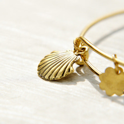 brass bracelet 情人節禮物 / 簡約感 / 玩味銀色手鐲 手環 手鍊 - 金黃色海底世界 ocean 第5張的照片