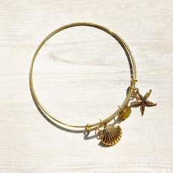 brass bracelet 情人節禮物 / 簡約感 / 玩味銀色手鐲 手環 手鍊 - 金黃色海底世界 ocean 第6張的照片
