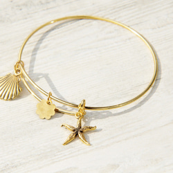 brass bracelet 情人節禮物 / 簡約感 / 玩味銀色手鐲 手環 手鍊 - 金黃色海底世界 ocean 第7張的照片