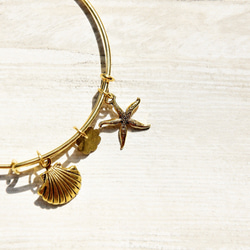 brass bracelet 情人節禮物 / 簡約感 / 玩味銀色手鐲 手環 手鍊 - 金黃色海底世界 ocean 第8張的照片