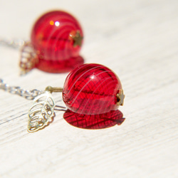fruit earrings / 簡約感 / 法式旋轉圓舞曲玻璃球耳環 / 耳飾 - 紅色蘋果 ( 夾式 / 耳針式 ) 第2張的照片