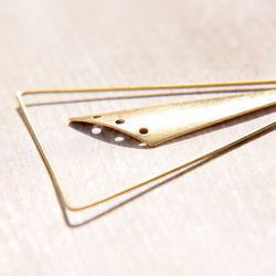 真鍮ピアス/シンプルなセンス/レトロな金色の真鍮製のイヤリング - 三角法美学（クリップオン/耳ピン） 3枚目の画像