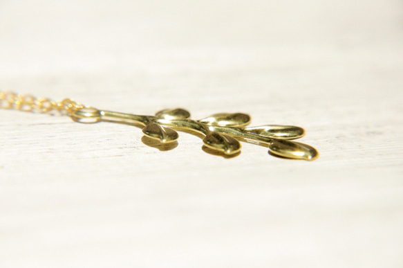 brass necklace / 植物系 / 法式黃銅項鍊 短鍊 長鍊 - 森林葉片leaf accessory 第5張的照片