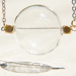 glass necklace 情人節禮物 / 透明系 /英式圓球玻璃球黃銅項鍊 - 透明星球 simple planet 第1張的照片