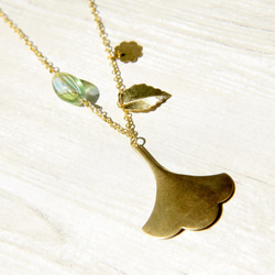 brass necklace 情人節禮物 / 植物系 / 法式黃銅項鍊 鎖骨鍊 短鍊 長鍊 - 森林銀杏葉片 leaf 第6張的照片