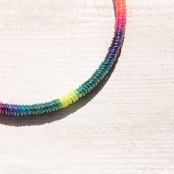 colorful bracelet 情人節禮物 / 簡約感 / 法式古銅手環 手鐲 手鍊 - 彩虹漸層色蠶絲蠟線 第5張的照片