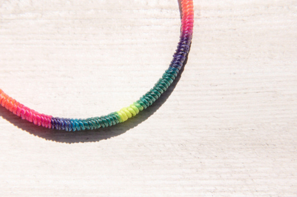 colorful bracelet 情人節禮物 / 簡約感 / 法式古銅手環 手鐲 手鍊 - 彩虹漸層色蠶絲蠟線 第5張的照片