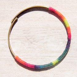 colorful bracelet 情人節禮物 / 簡約感 / 法式古銅手環 手鐲 手鍊 - 彩虹漸層色蠶絲蠟線 第7張的照片