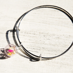 romance / 森林女孩 / 英式簡約粉色玻璃球銀色手環 / 手鐲 - 小森林 flower bracelet 第3張的照片