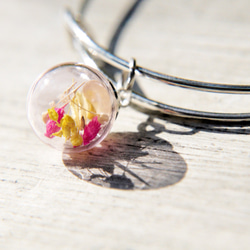 romance / 森林女孩 / 英式簡約粉色玻璃球銀色手環 / 手鐲 - 小森林 flower bracelet 第6張的照片