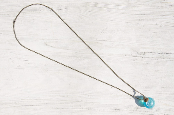 透明ガラス玉のネックレス短鎖の耳小骨の鎖長のイギリス/センス/オーシャン風 - 輝く青い地中海の青い海ガラスのネックレスで 6枚目の画像