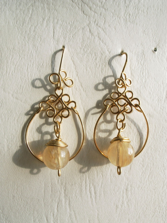 【for ばにょりん様】アフガナイト　ワイヤーラッピング　イヤリング for ばにょりん様】アフガナイト ワイヤーラッピング イヤリング