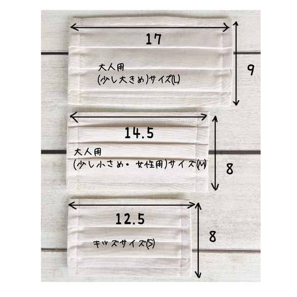 プリーツマスク★大人用(少し大きめ)サイズ(L)★ 3枚目の画像