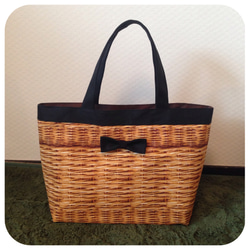 large tote Flavour's fake basket with ribbons 1枚目の画像