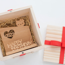 客製化情人節禮物生日禮物原木手作禮物盒 - 訂製姓名刻字  大款 第3張的照片
