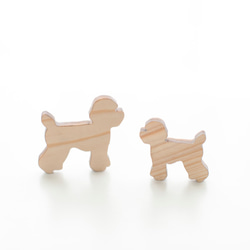 客製化姓名禮物原木淺色造型木片 - 貴賓狗 第1張的照片
