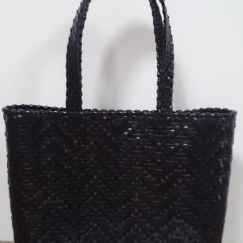 エレガントメッシュバッグ Hサイズ A4サイズ エナメルブラック 〔受注  