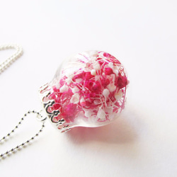 *ロージーガーデン*ピンクの桜のミルクガラス玉のネックレスの星 1枚目の画像