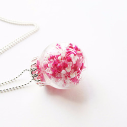 *ロージーガーデン*ピンクの桜のミルクガラス玉のネックレスの星 3枚目の画像