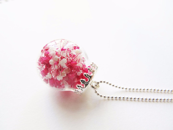 *ロージーガーデン*ピンクの桜のミルクガラス玉のネックレスの星 4枚目の画像