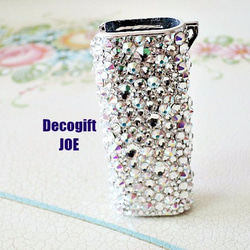 スワロフスキーデコ 豪華ライターケース スワロフスキーオーロラ