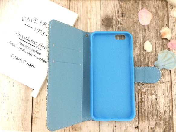 iPhone6​​ / 6S case，手帳式綠花成人可愛的珍珠帶 第5張的照片