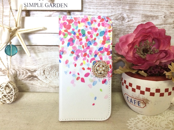 iPhone8plus / 7plus / 6 / 6s ♡ 彩色花朵與成人可愛珍珠 第2張的照片