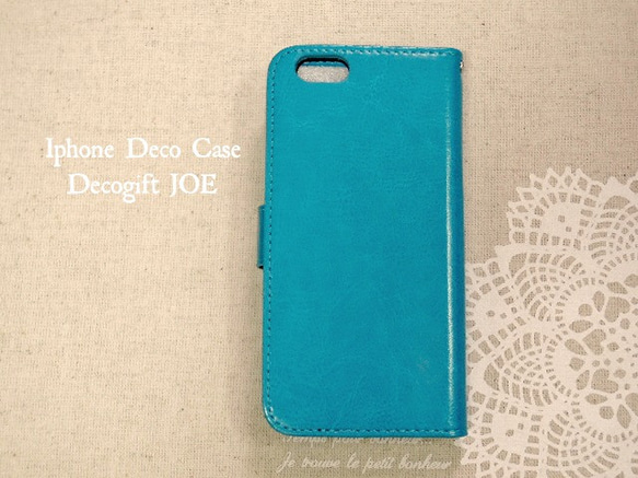 特賣！光滑皮革♡iPhone6/6s 手機殼 復古風格 綠色 藍色 第3張的照片