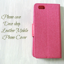 首字母和羽毛♡ iPhone6/6s 筆記本型外殼帆布粉紅色 第4張的照片
